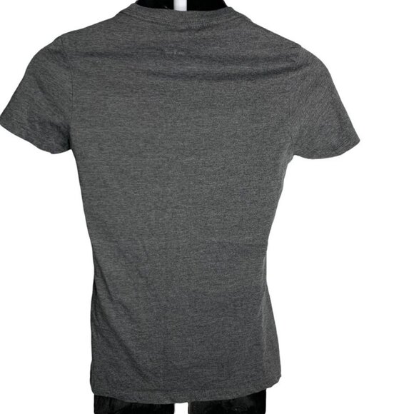 Womens Jim Beam Devils Cut Vneck Shirt Blouse Dk Gray Siz L Short Sleeve - Picture 3 of 5